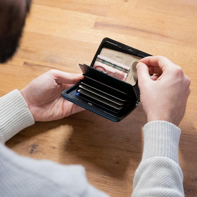 ÖGON -DESIGNS- Aluminum wallet, Large capacity with metal lock, RFID Protection against fraud and demagnetization, Smart Case OSLO Large model - Image 3